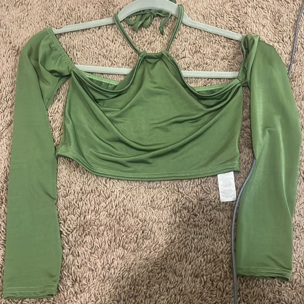 Nasty gal US two going out green top brand new with no tags